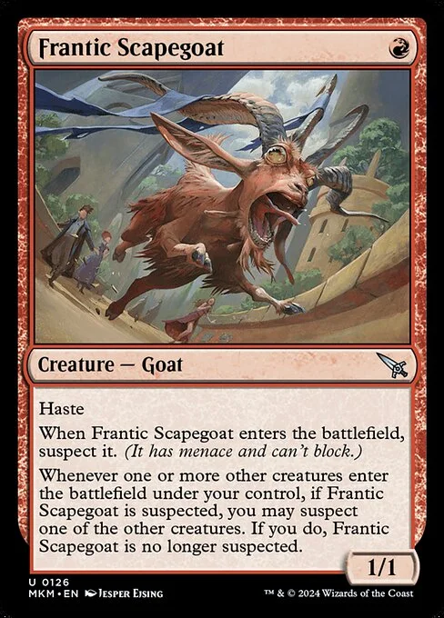 Frantic Scapegoat, carta Magic di tipo Creature — Goat illustrata da Jesper Ejsing