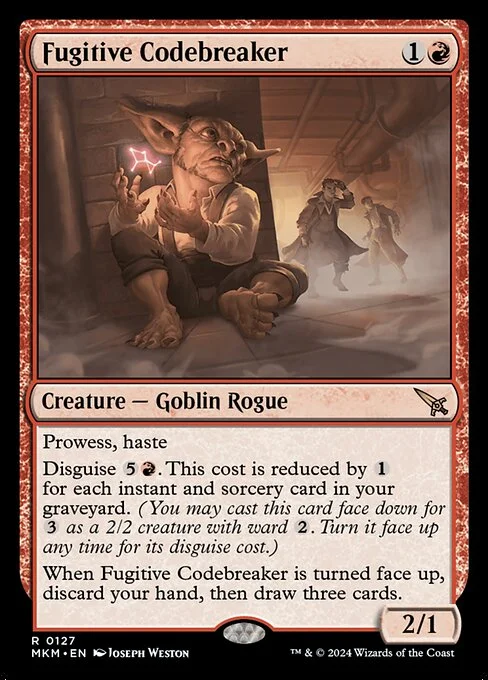 Fugitive Codebreaker, carta Magic di tipo Creature — Goblin Rogue illustrata da Joseph Weston