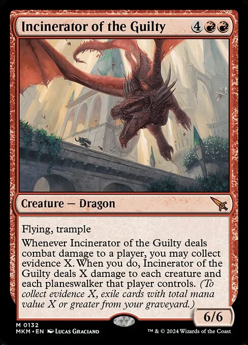 Incinerator of the Guilty, carta Magic di tipo Creature — Dragon illustrata da Lucas Graciano
