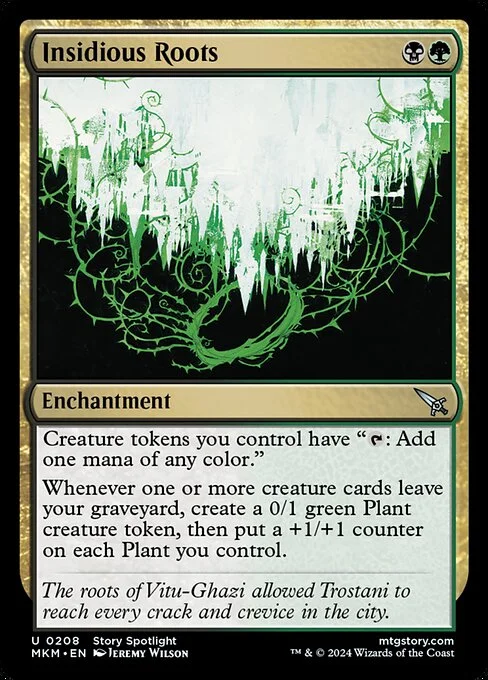 Insidious Roots, carta Magic di tipo Enchantment illustrata da Jeremy Wilson