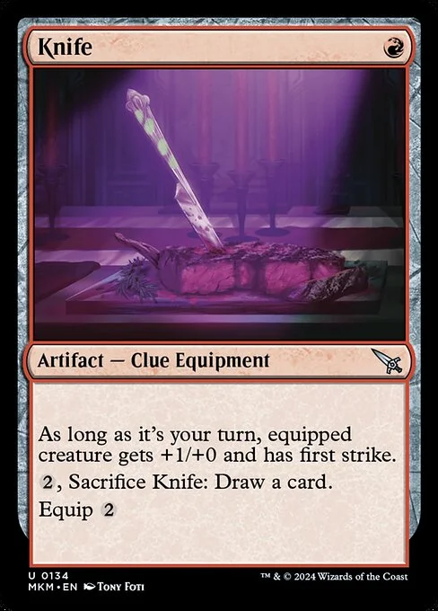 Knife, carta Magic di tipo Artifact — Clue Equipment illustrata da Tony Foti