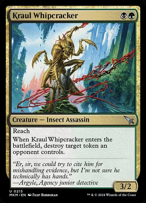 Kraul Whipcracker, carta Magic di tipo Creature — Insect Assassin illustrata da Filip Burburan