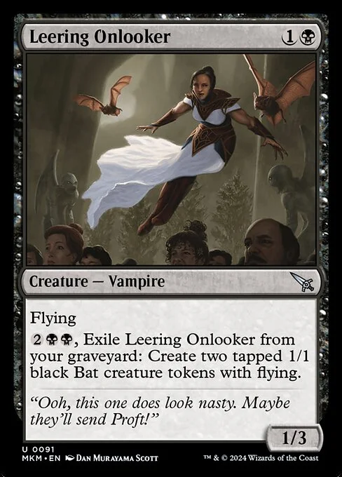 Leering Onlooker, carta Magic di tipo Creature — Vampire illustrata da Dan Murayama Scott