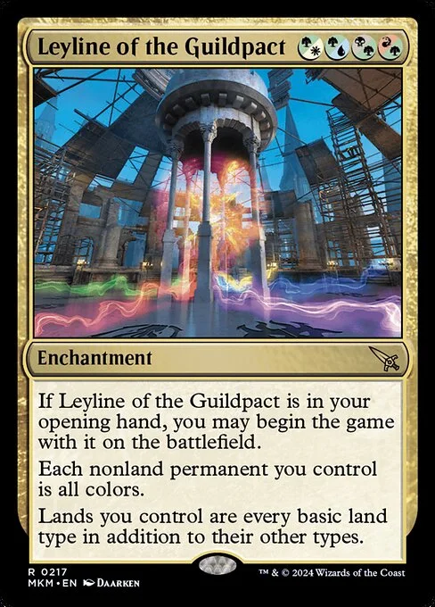 Leyline of the Guildpact, carta Magic di tipo Enchantment illustrata da Daarken