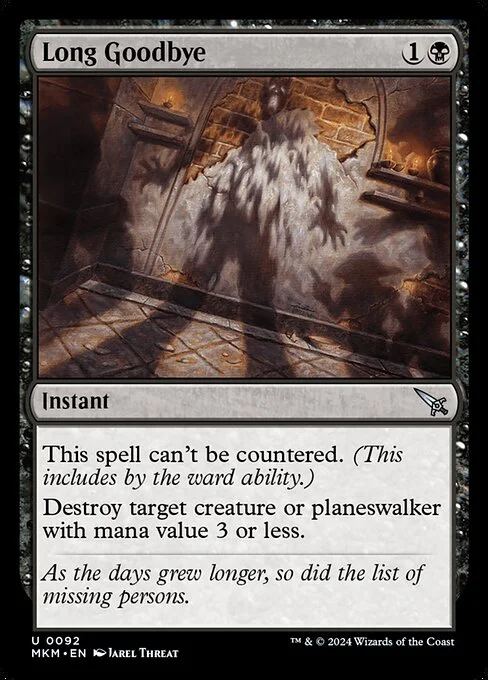 Long Goodbye, carta Magic di tipo Instant illustrata da Jarel Threat