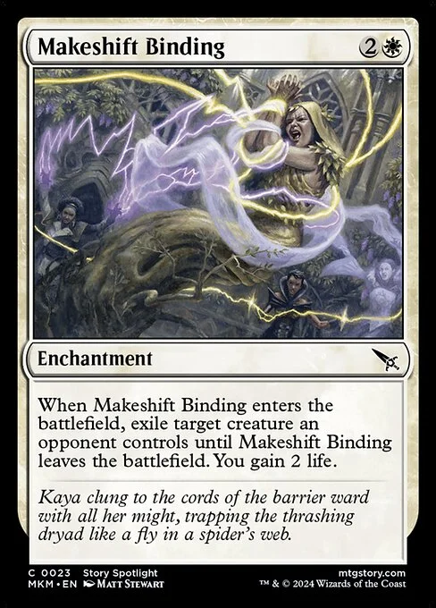 Makeshift Binding, carta Magic di tipo Enchantment illustrata da Matt Stewart