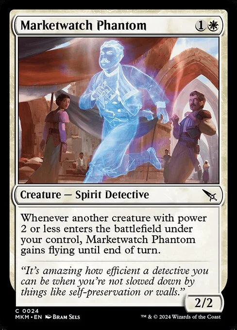 Marketwatch Phantom, carta Magic di tipo Creature — Spirit Detective illustrata da Bram Sels