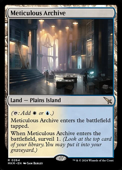 Meticulous Archive, carta Magic di tipo Land — Plains Island illustrata da Sam Burley