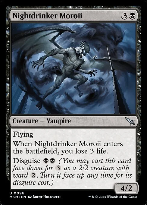 Nightdrinker Moroii, carta Magic di tipo Creature — Vampire illustrata da Brent Hollowell