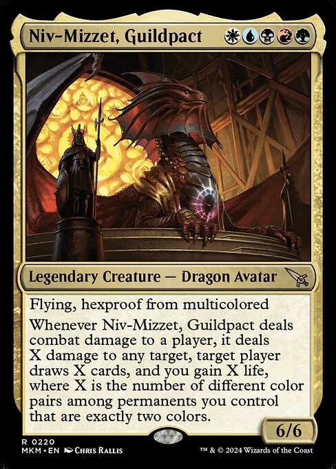 Niv-Mizzet, Guildpact, carta Magic di tipo Legendary Creature — Dragon Avatar illustrata da Chris Rallis