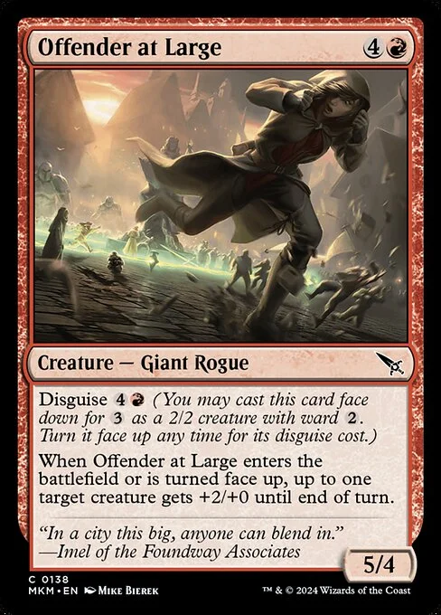 Offender at Large, carta Magic di tipo Creature — Giant Rogue illustrata da Mike Bierek