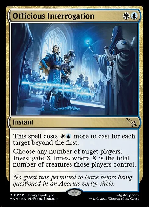 Officious Interrogation, carta Magic di tipo Instant illustrata da Borja Pindado