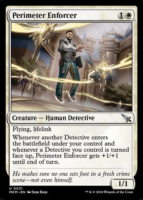 Perimeter Enforcer, carta Magic di tipo Creature — Human Detective illustrata da Josh Hass