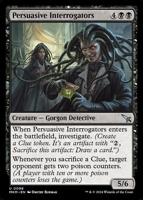 Persuasive Interrogators, carta Magic di tipo Creature — Gorgon Detective illustrata da Dmitry Burmak