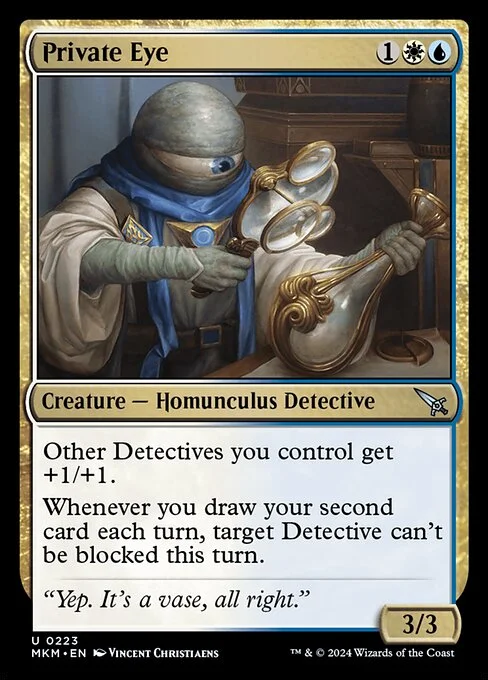 Private Eye, carta Magic di tipo Creature — Homunculus Detective illustrata da Vincent Christiaens