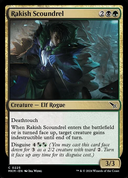 Rakish Scoundrel, carta Magic di tipo Creature — Elf Rogue illustrata da Ina Wong