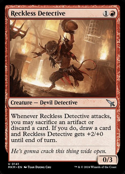 Reckless Detective, carta Magic di tipo Creature — Devil Detective illustrata da Tuan Duong Chu