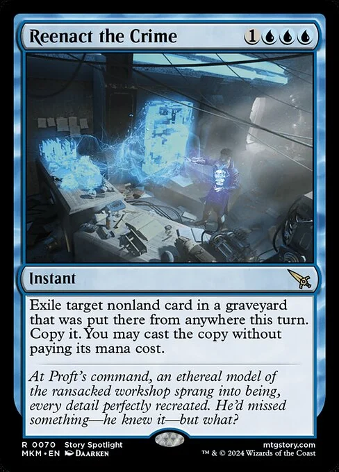 Reenact the Crime, carta Magic di tipo Instant illustrata da Daarken