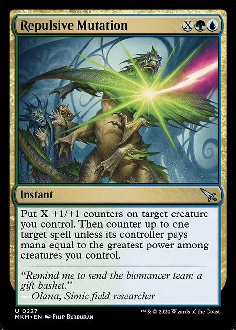 Repulsive Mutation, carta Magic di tipo Instant illustrata da Filip Burburan