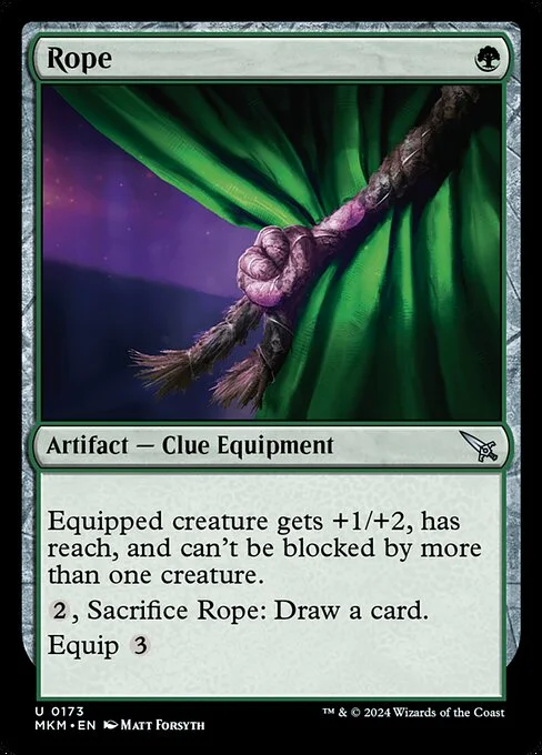 Rope, carta Magic di tipo Artifact — Clue Equipment illustrata da Matt Forsyth