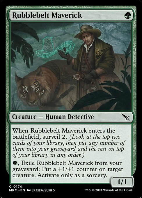 Rubblebelt Maverick, carta Magic di tipo Creature — Human Detective illustrata da Carissa Susilo