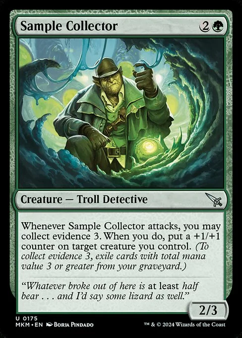 Sample Collector, carta Magic di tipo Creature — Troll Detective illustrata da Borja Pindado