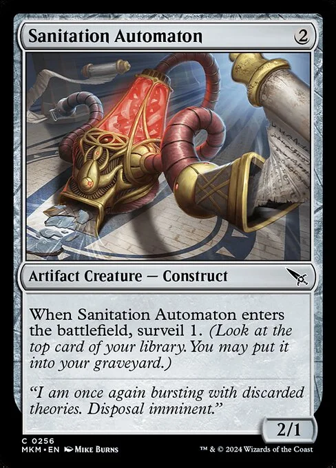 Sanitation Automaton, carta Magic di tipo Artifact Creature — Construct illustrata da Mike Burns