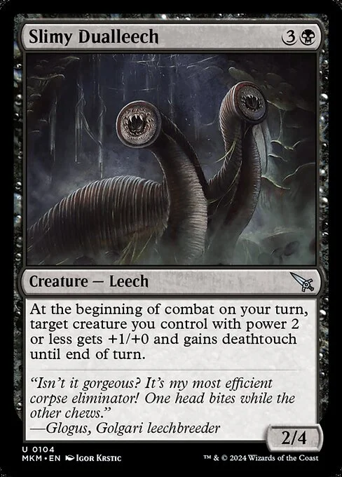 Slimy Dualleech, carta Magic di tipo Creature — Leech illustrata da Igor Krstic
