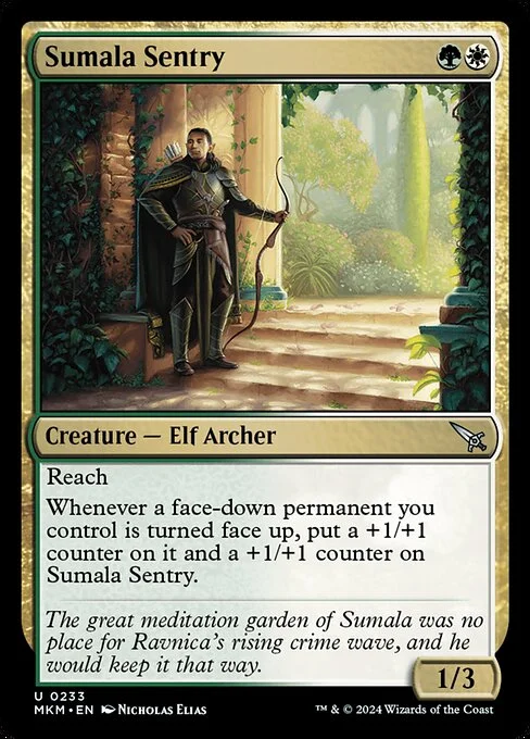 Sumala Sentry, carta Magic di tipo Creature — Elf Archer illustrata da Nicholas Elias
