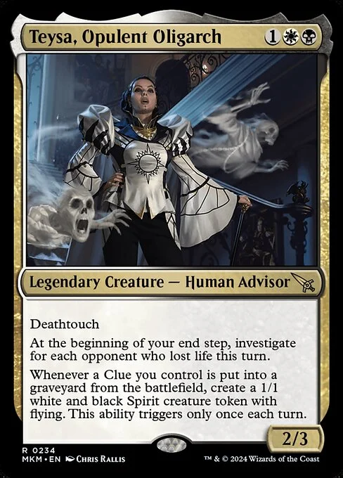 Teysa, Opulent Oligarch, carta Magic di tipo Legendary Creature — Human Advisor illustrata da Chris Rallis
