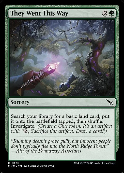 They Went This Way, carta Magic di tipo Sorcery illustrata da Andreas Zafiratos