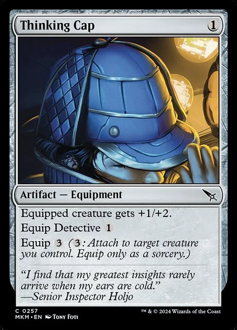Thinking Cap, carta Magic di tipo Artifact — Equipment illustrata da Tony Foti