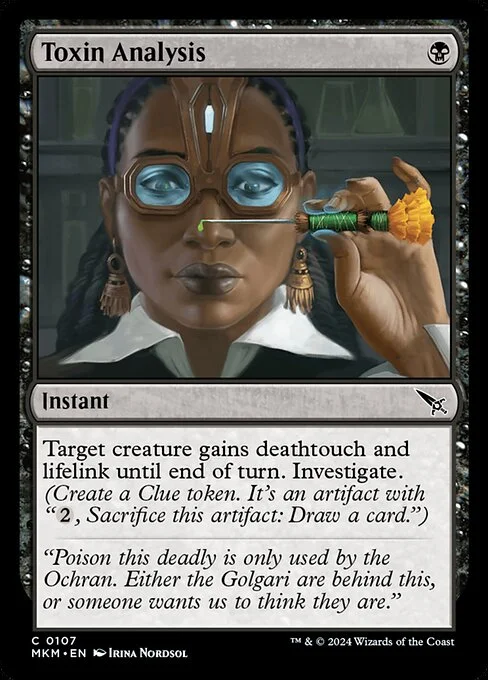 Toxin Analysis, carta Magic di tipo Instant illustrata da Irina Nordsol
