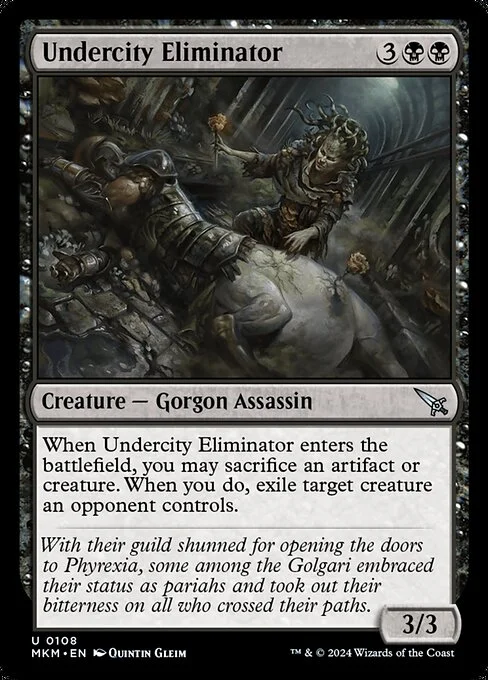 Undercity Eliminator, carta Magic di tipo Creature — Gorgon Assassin illustrata da Quintin Gleim