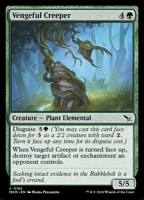 Vengeful Creeper, carta Magic di tipo Creature — Plant Elemental illustrata da Maria Poliakova