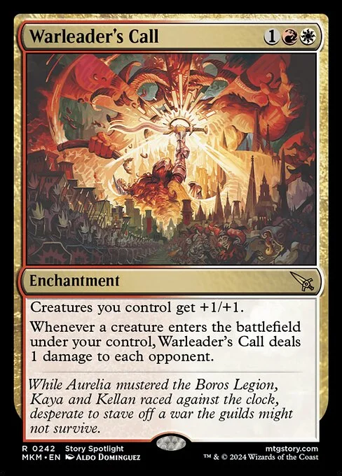 Warleader's Call, carta Magic di tipo Enchantment illustrata da Aldo Domínguez