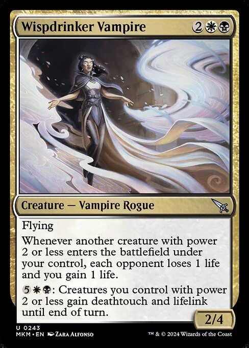 Wispdrinker Vampire, carta Magic di tipo Creature — Vampire Rogue illustrata da Zara Alfonso