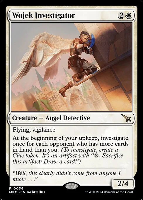 Wojek Investigator, carta Magic di tipo Creature — Angel Detective illustrata da Ben Hill