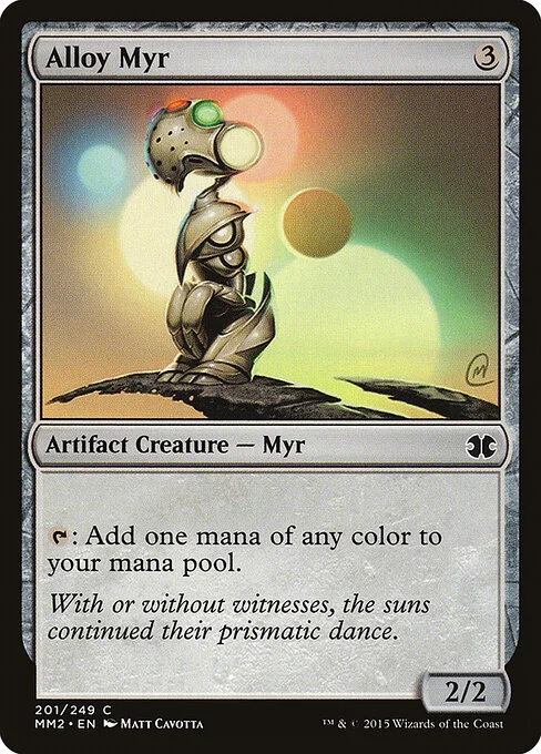Alloy Myr, carta Magic di tipo Artifact Creature — Myr illustrata da Matt Cavotta