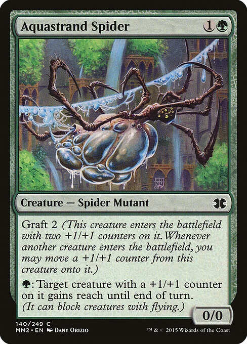 Aquastrand Spider, carta Magic di tipo Creature — Spider Mutant illustrata da Dany Orizio