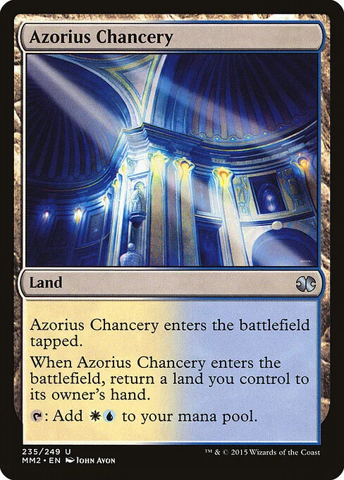Azorius Chancery, carta Magic di tipo Land illustrata da John Avon