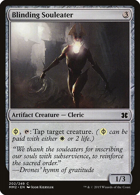 Blinding Souleater, carta Magic di tipo Artifact Creature — Phyrexian Cleric illustrata da Igor Kieryluk