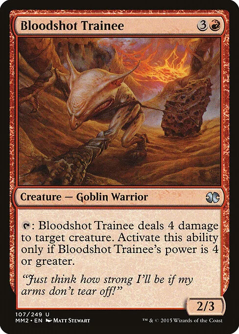 Bloodshot Trainee, carta Magic di tipo Creature — Goblin Warrior illustrata da Matt Stewart