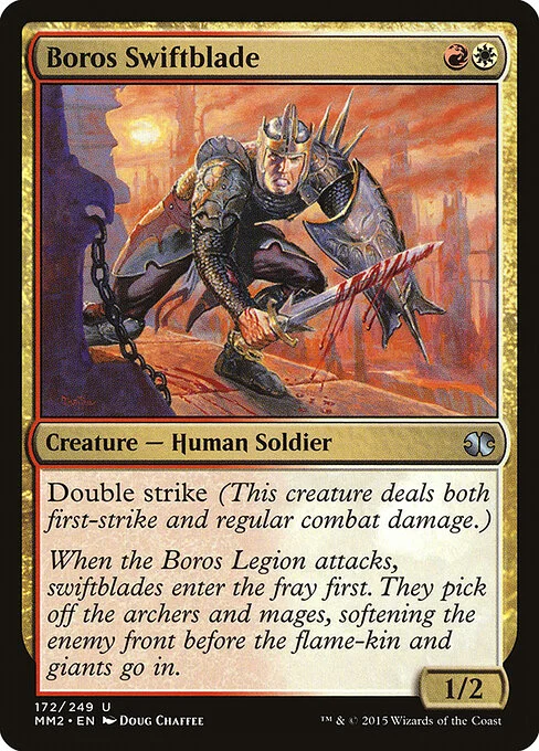 Boros Swiftblade, carta Magic di tipo Creature — Human Soldier illustrata da Doug Chaffee