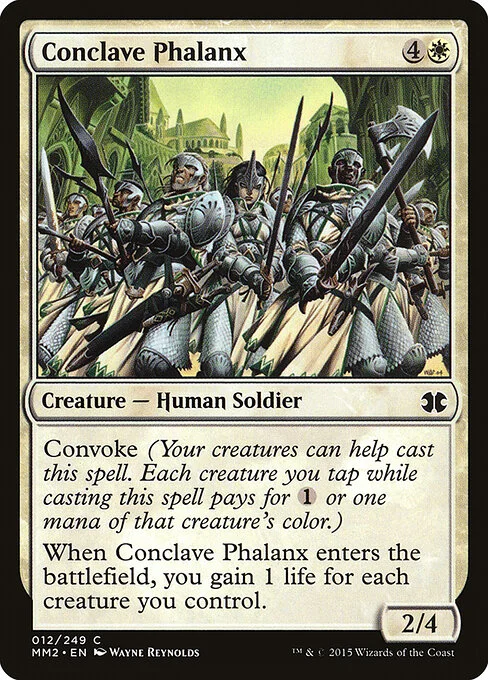 Conclave Phalanx, carta Magic di tipo Creature — Human Soldier illustrata da Wayne Reynolds