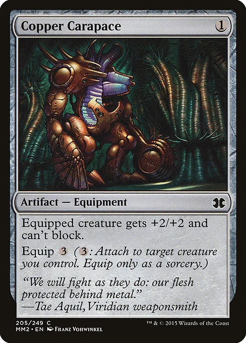 Copper Carapace, carta Magic di tipo Artifact — Equipment illustrata da Franz Vohwinkel