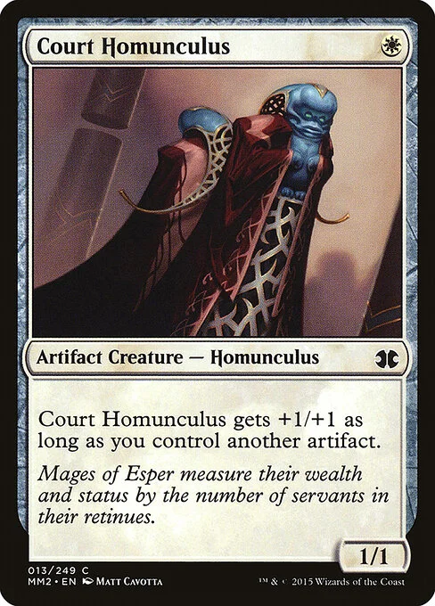 Court Homunculus, carta Magic di tipo Artifact Creature — Homunculus illustrata da Matt Cavotta