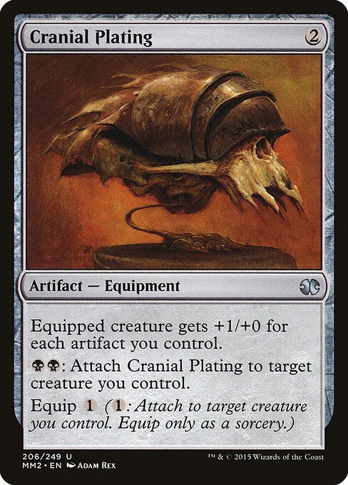 Cranial Plating, carta Magic di tipo Artifact — Equipment illustrata da Adam Rex