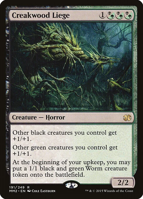 Creakwood Liege, carta Magic di tipo Creature — Horror illustrata da Cole Eastburn