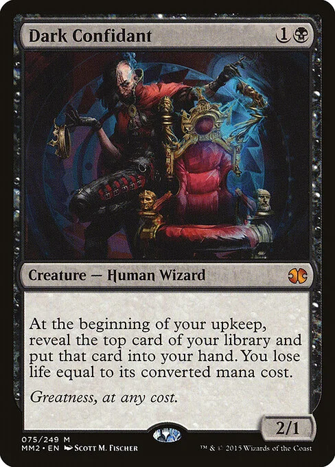 Dark Confidant, carta Magic di tipo Creature — Human Wizard illustrata da Scott M. Fischer